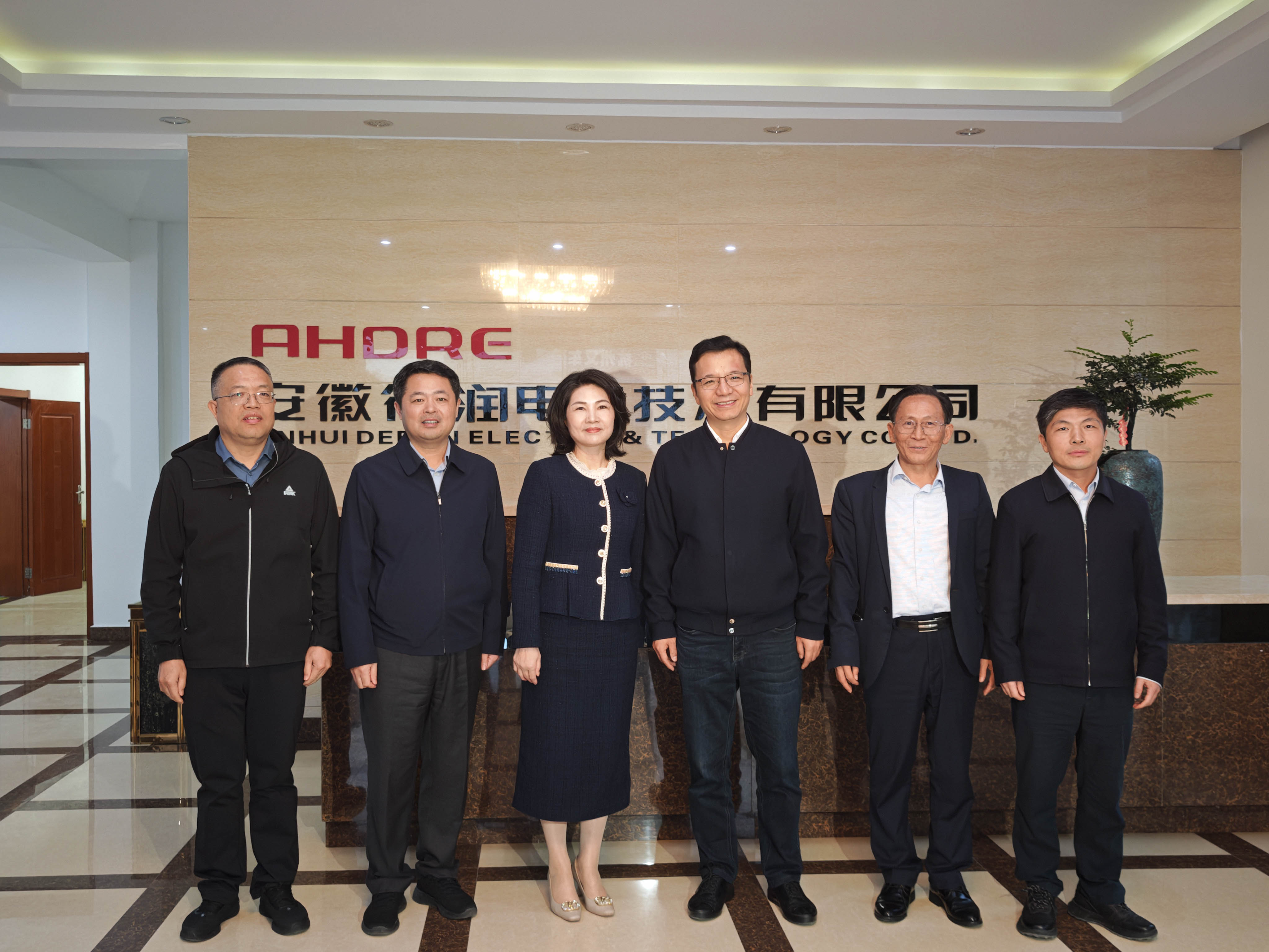 長(zhǎng)豐縣縣委書(shū)記李孝鴻蒞臨得潤(rùn)電氣走訪調(diào)研  合影